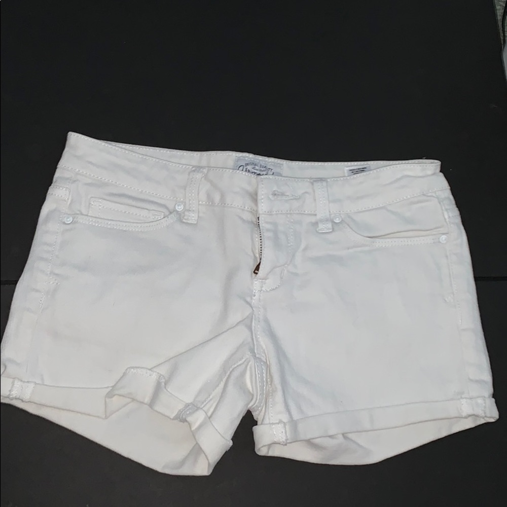 White jean shorts